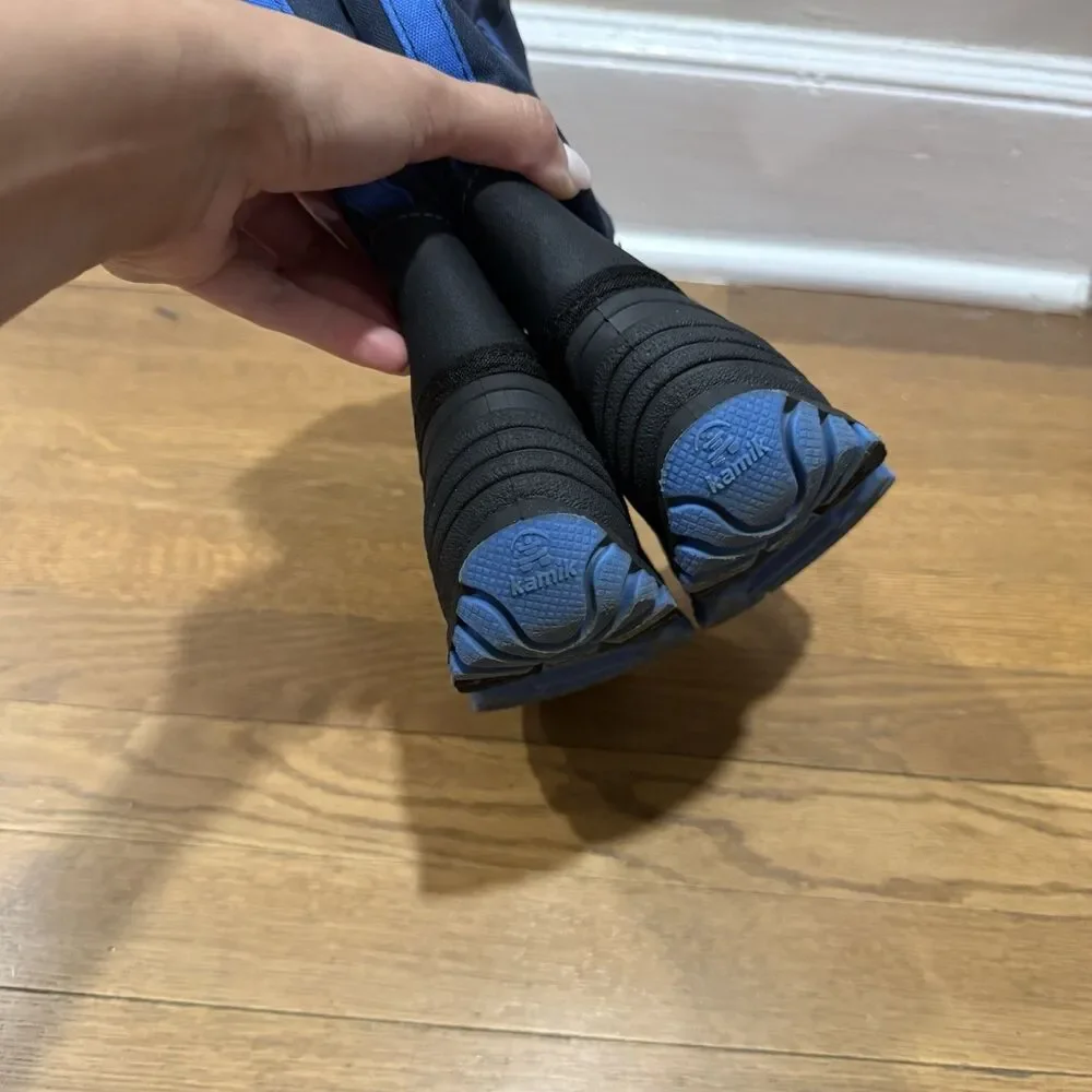 Kamik Kids Waterproof Insulated Ski Winter Snow Boots Navy Blue Black Sz 13